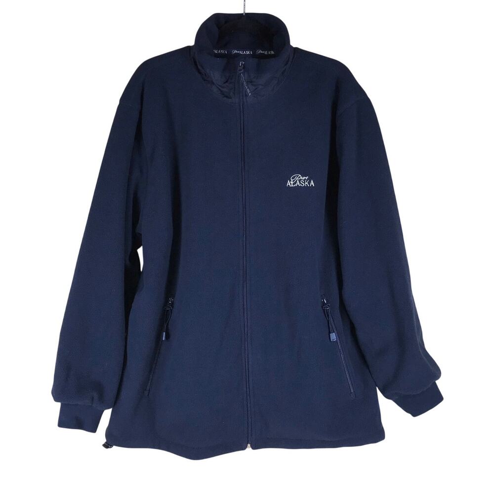 Vintage Y2K Pure Alaska Fleece Jacket Men’s XL Navy Blue Full Zip Outdoor Winter